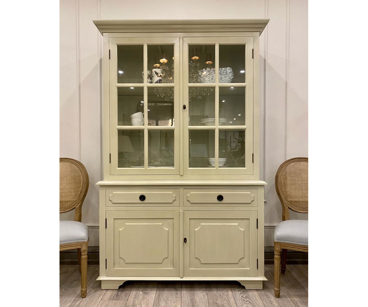Gustavian Glass Top Dresser in Gustavian Grey Nordic Style London