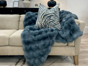Faux Fur Throw - Petrol, 145 x 170cm