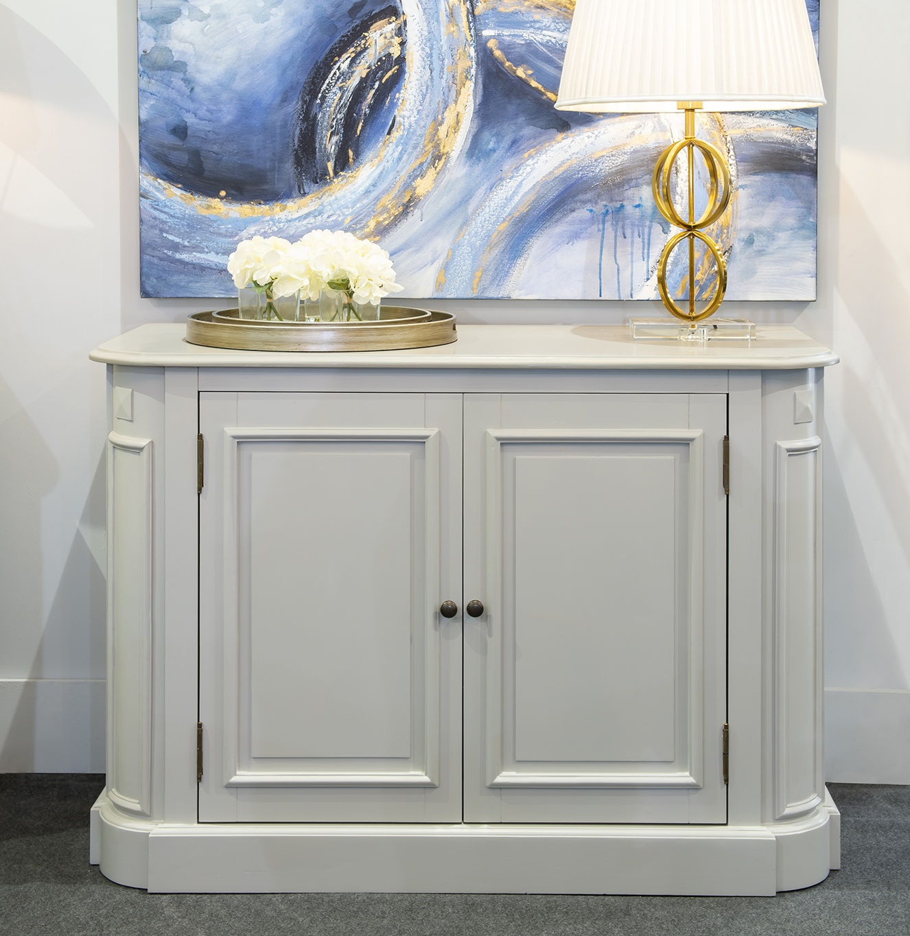 PREORDER JUNE Halland 2 Door Sideboard with Black Quartz Top