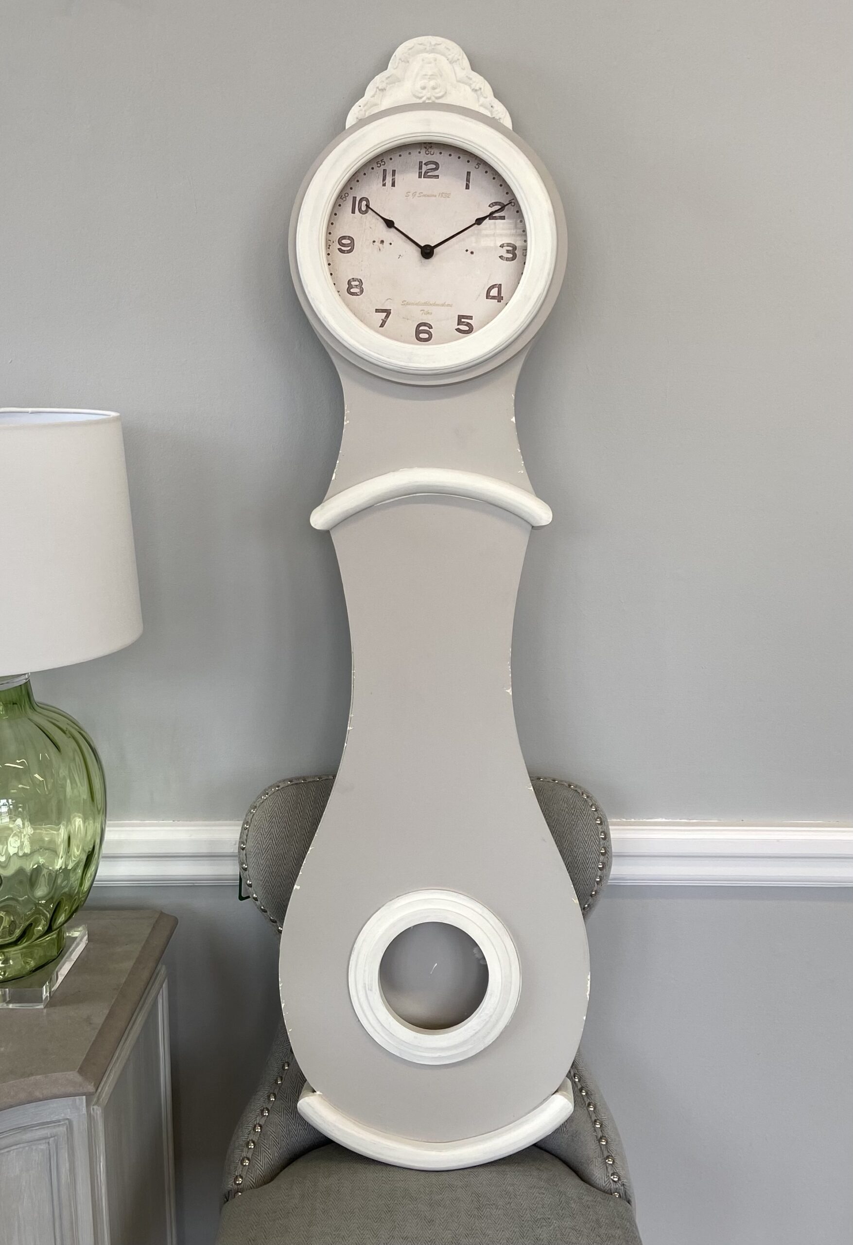 Reproduction Wall Mounted Mora Clock in French Grey Nordic Style London