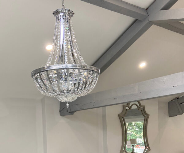 Anders Crystal Silver Lantern, 78cm