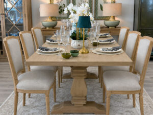 EX-DISPLAY - Halland 200cm Dining Table with Oak Base and 6 Halland Dining Chairs