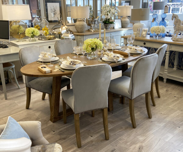 Hamptons Oval Dining Table, 220cm