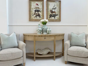EX-DISPLAY - Newport Console Table and Pair of Karine Armchairs