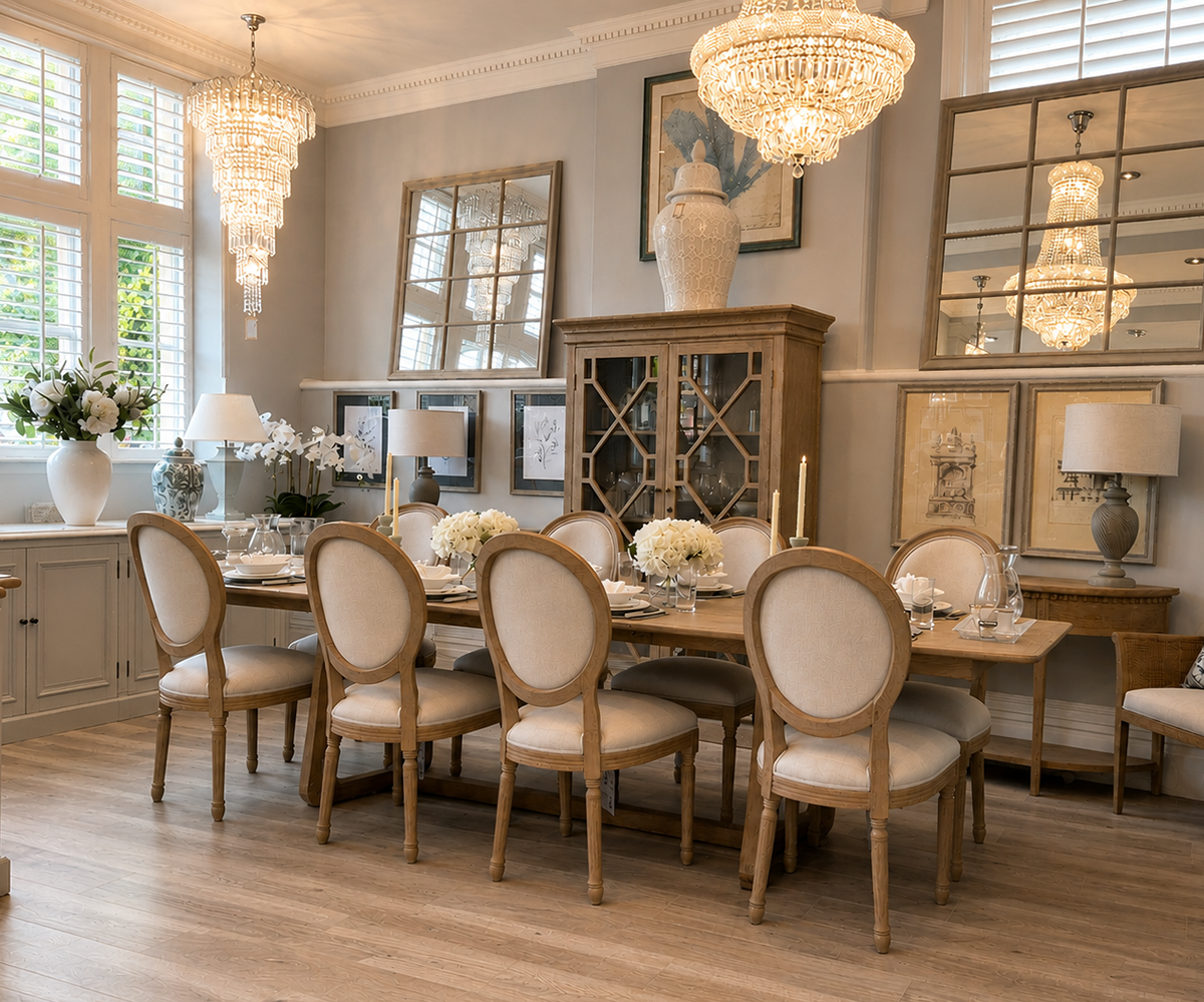ONE SET ONLY - Malmo Extending Oak Dining Table & 8 Markus Dining Chairs