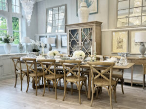 ONE SET ONLY - Malmo Extending Oak Dining Table & 10 Cross Back Dining Chairs