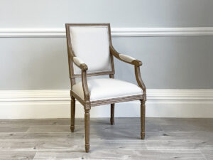 EX-DISPLAY - Louis Square Back Carver in Arran Linen