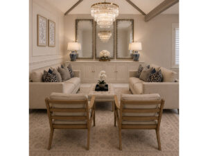 Complete Ex-Display Set - 2 x Gothenburg Sofas, 2 x Henrick Chairs & Constance Footstool in Linen