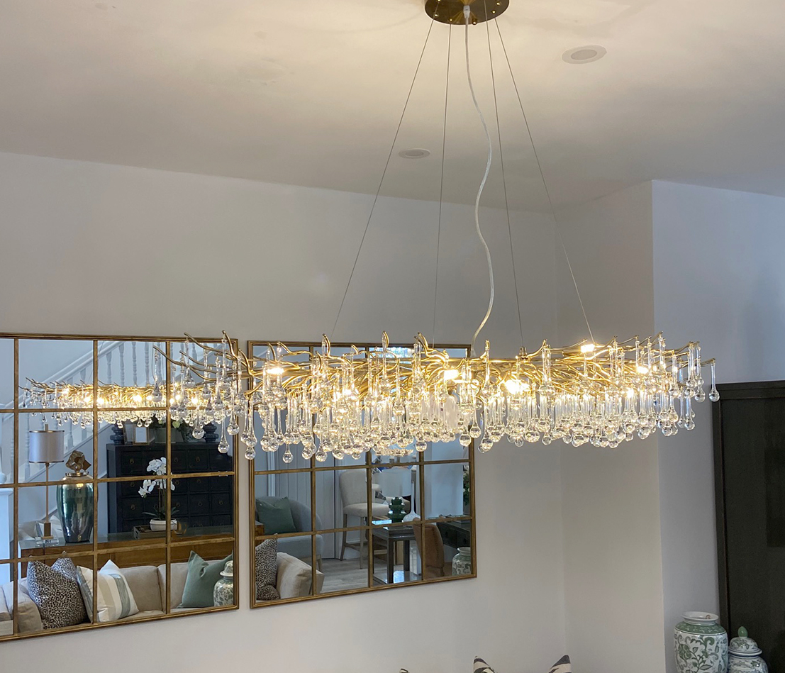 Glass Droplet Chandelier, Large 150cm