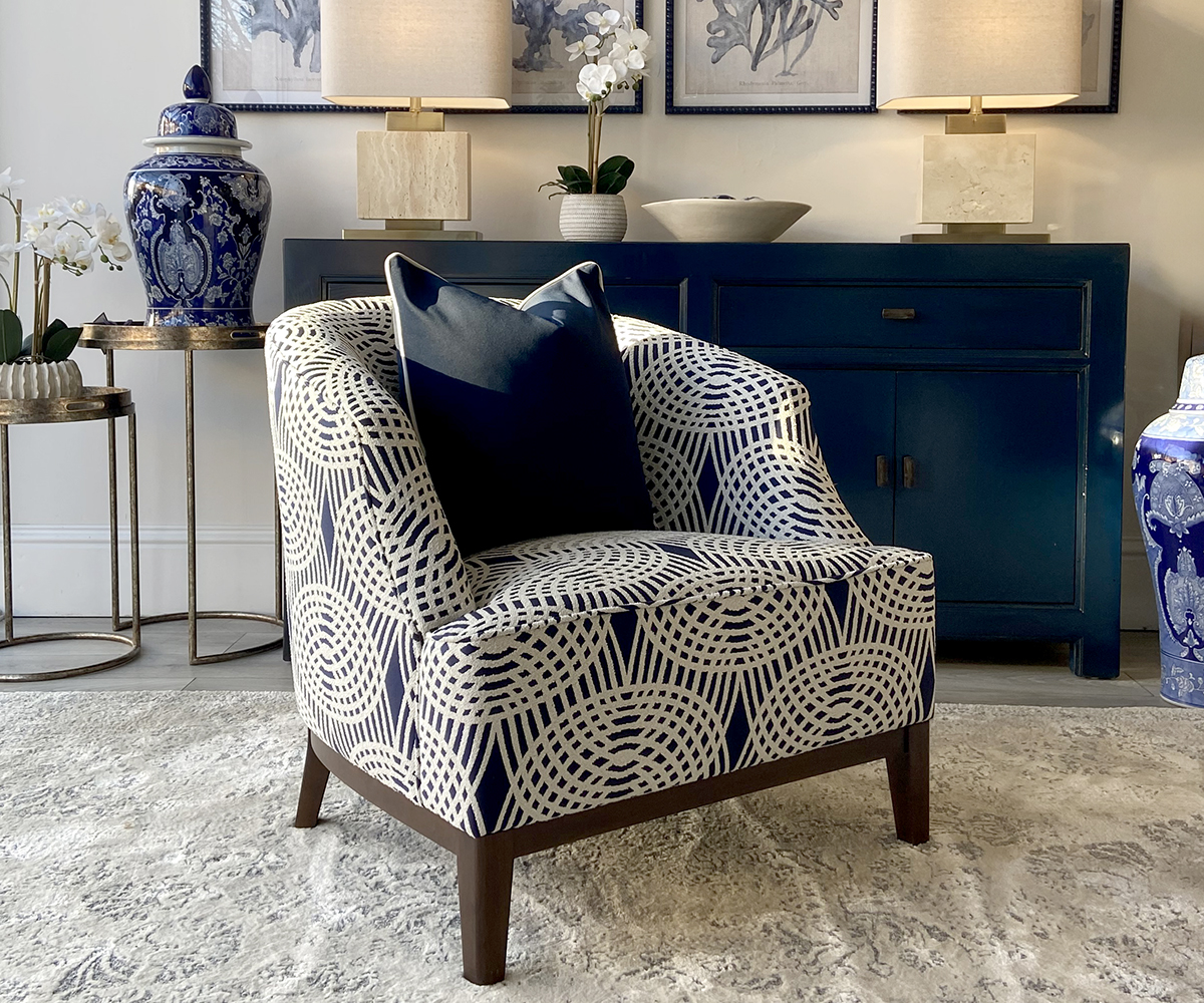 Archie Armchair in Mondello Indigo
