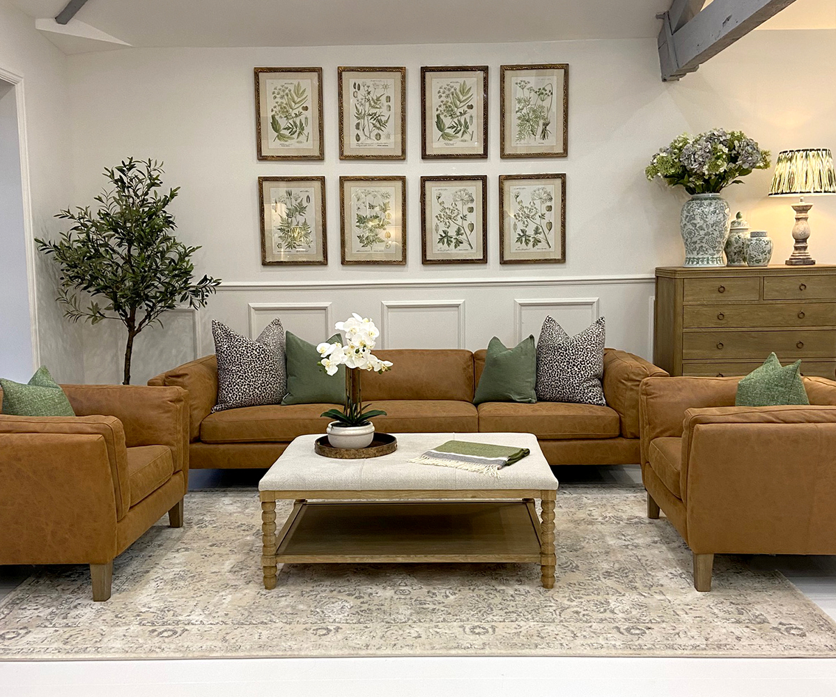 Complete Set - Soho 4 Seater Sofa & 2 Soho Armchairs in Tobacco Leather