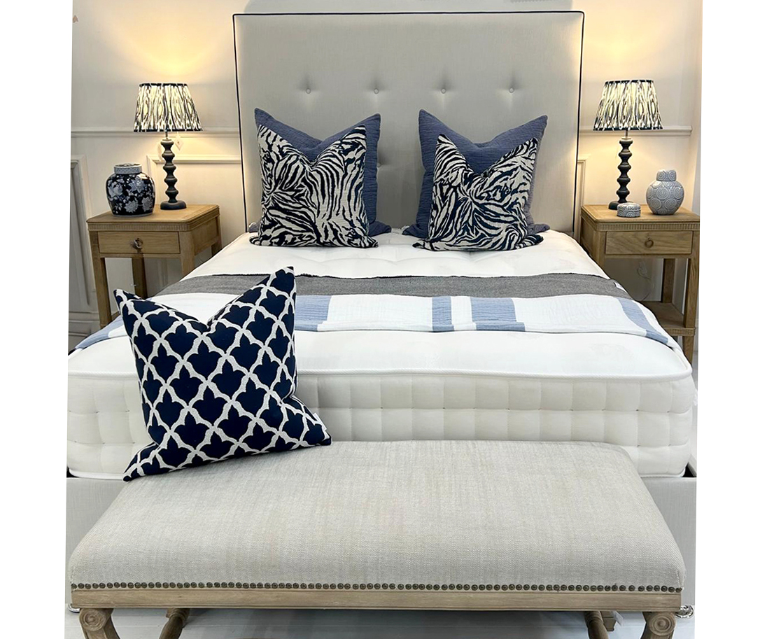 EX-DISPLAY - King Size Soho Headboard, Divan Base with Two Drawers & 2000 Pocket Sprung Mattress