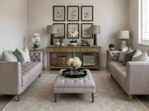 COMPLETE SET- EX-DISPLAY - Lars 3 Seater Sofa, Lars 2 Seater Sofa & Constance Footstool in Ash Grey Leather