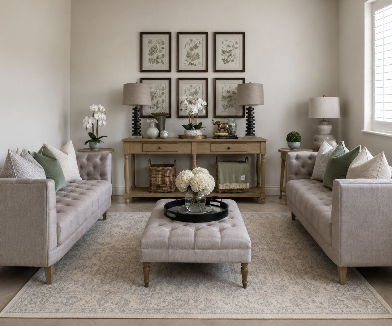 COMPLETE SET- EX-DISPLAY - Lars 3 Seater Sofa, Lars 2 Seater Sofa & Constance Footstool in Ash Grey Leather