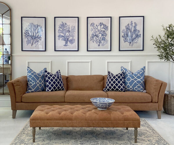 ONE ONLY - Soho 4 Seater Sofa in Tobacco Leather