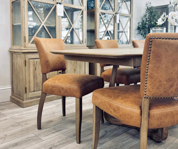 Set of 6 Lars Dining Chair in Tobacco Leather