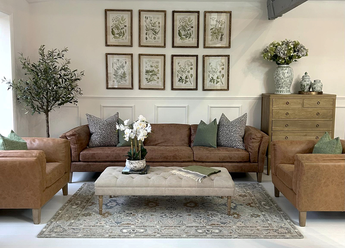 Complete Set - Soho 4 Seater Sofa & 2 Soho Armchairs in Tobacco Leather