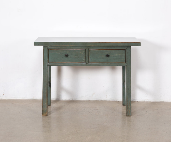Oriental Style Fujian 2 Drawer Console in Moss