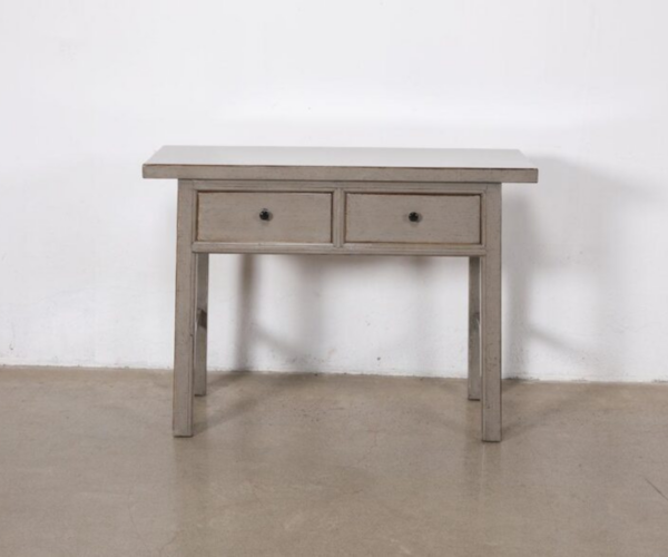 Oriental Style Fujian 2 Drawer Console in Grey