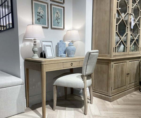 COMPLETE DESK SET - Gustavian Oak Writing Desk & Lars Dining Chair