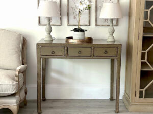 Original 3 Drawer Console Table in Grey