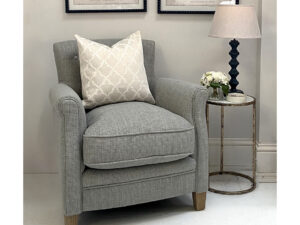DISCONTINUED FABRIC - Pair of Karine Armchairs in Swedish Grey