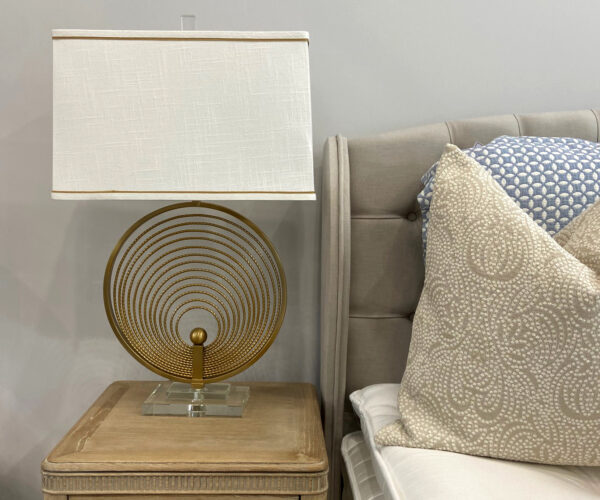 Pair of Twisted Rings Lamps with Shade