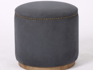 Amelia Ottoman in Smoke Faux Leather