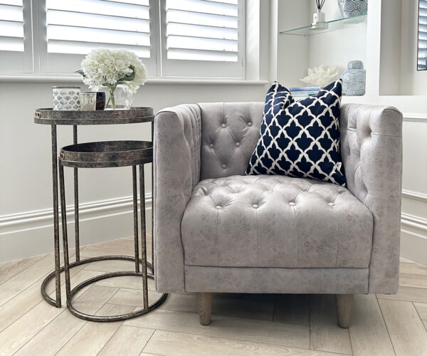 Lars Armchair in Ash Grey Leather