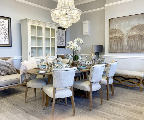 PRE-ORDER - Hamptons Oval Dining Table, 220cm & 6 Lars Dining Chairs