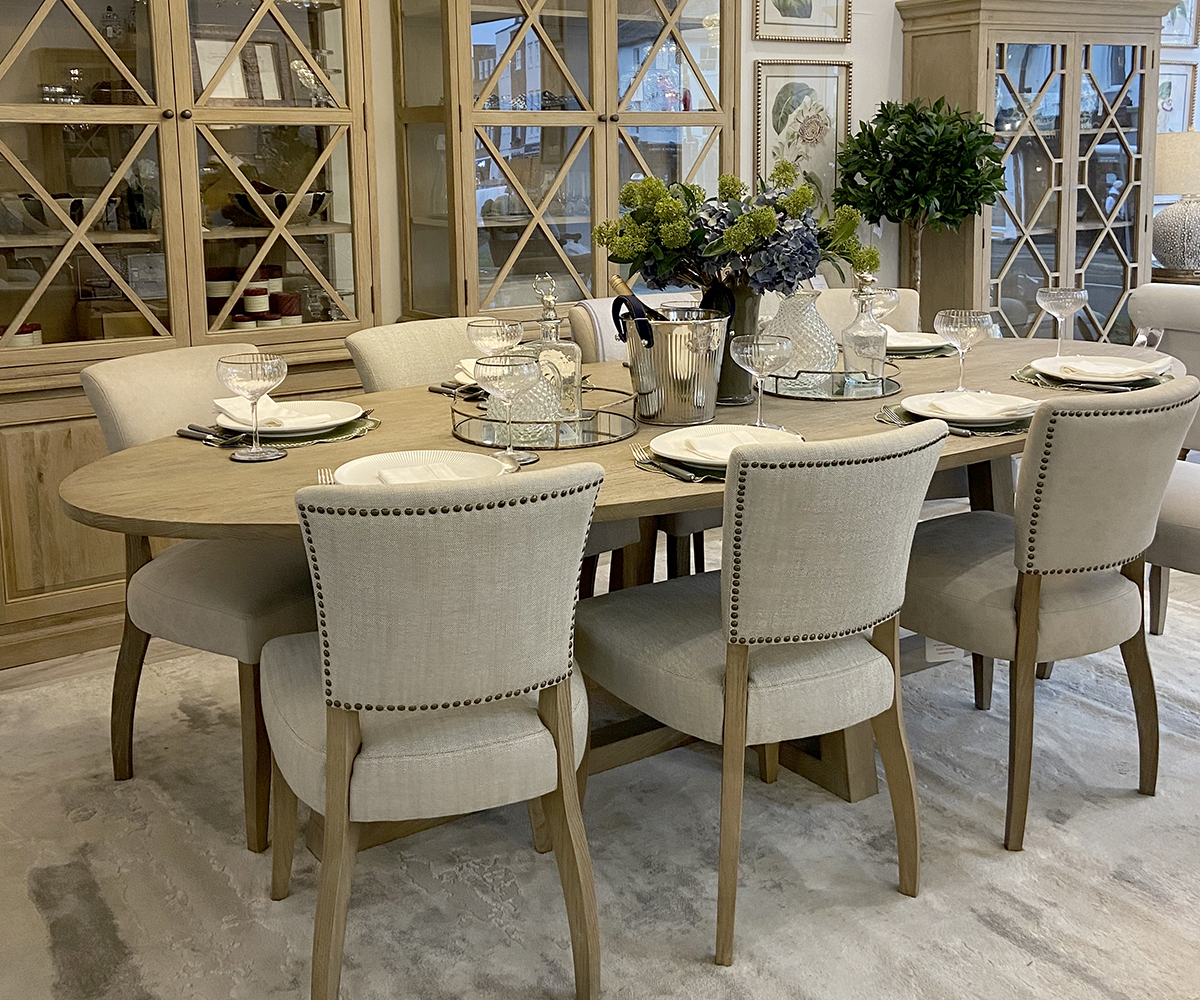 Hamptons Oval Dining Table, 280cm