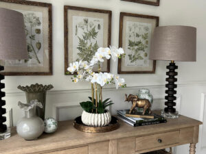 Real Touch Orchid in Decorative Cream Pot, 23"