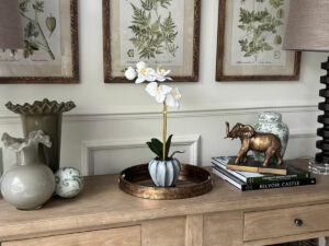 Real Touch Orchid in Grey Ombre Pot, 16"