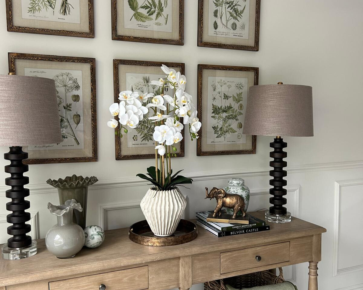 Real Touch Orchid in Decorative Cream Pot, 29.5"