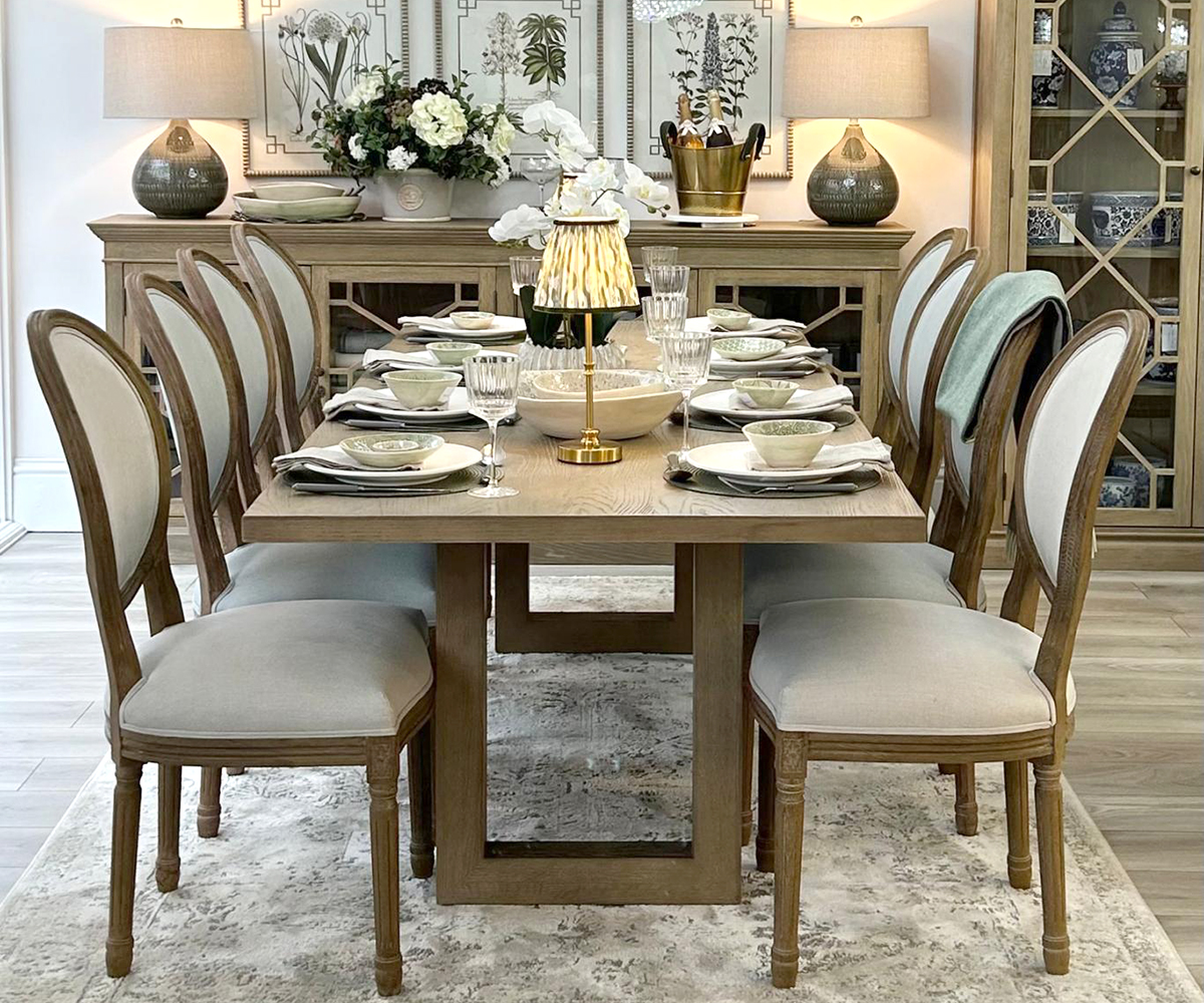 PRE-ORDER - Newport Dining Table 240cm & 8 Markus Dining Chairs