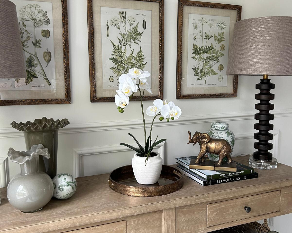 Real Touch Orchid in White Pot, 21"