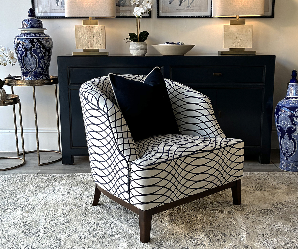 Archie Armchair in Portofino Ink