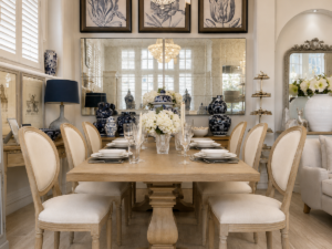 Halland 200cm Dining Table with Oak Base and 6 Marcus Dining Chairs