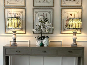 EX-DISPLAY - Stone Lampbase with Ikat Shade