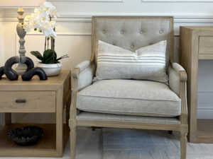 Louis XVI Oak Armchair in Porridge