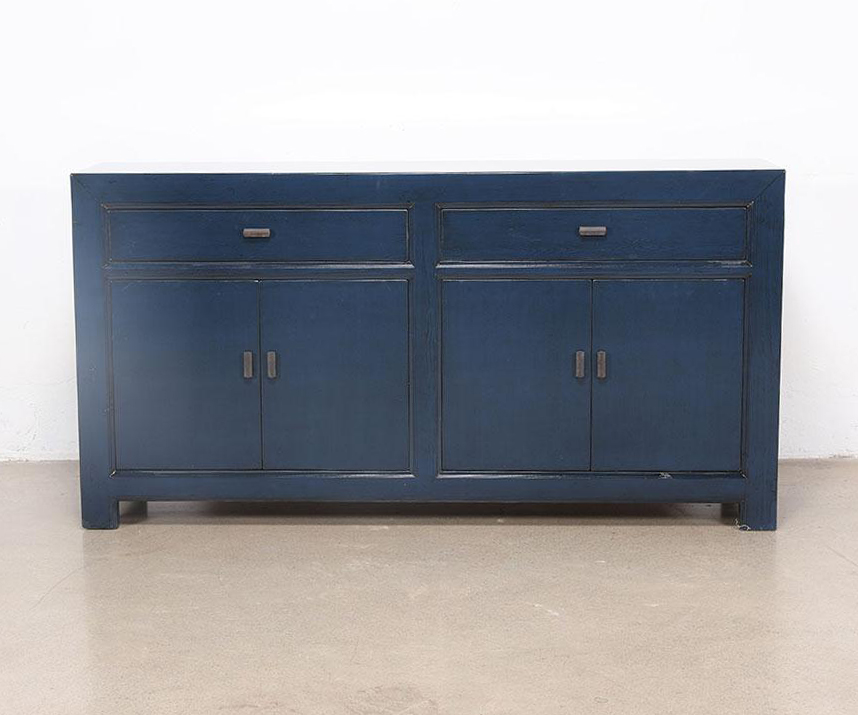 Oriental Style Mei 4 Door 2 Drawer Sideboard in Indigo