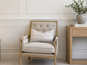 EX-DISPLAY - Louis XVI Oak Armchair in Porridge