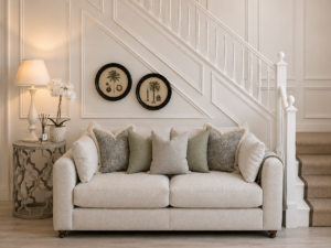 Lexington 2 Seater Sofa in Silver Fabric