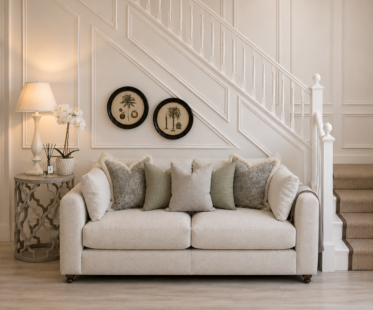 Lexington 2 Seater Sofa in Silver Fabric
