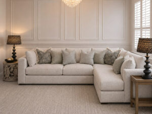 Lexington XL Corner Sofa in Silver Fabric