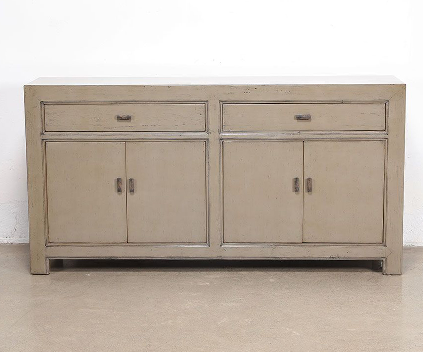 Oriental Style Mei 4 Door 2 Drawer Sideboard in Grey