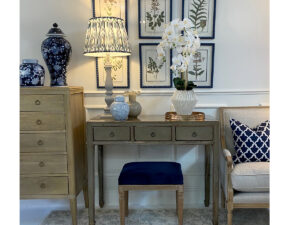 Complete Set - Original Desk, Stool, Lamp, Set of 6 Prints + Orchid