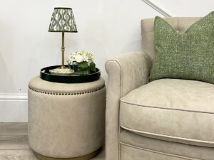 Amelia Ottoman in Clay Leather