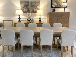 COMPLETE SET - Florence Dining Table, 260cm & 8 Henley Dining Chairs
