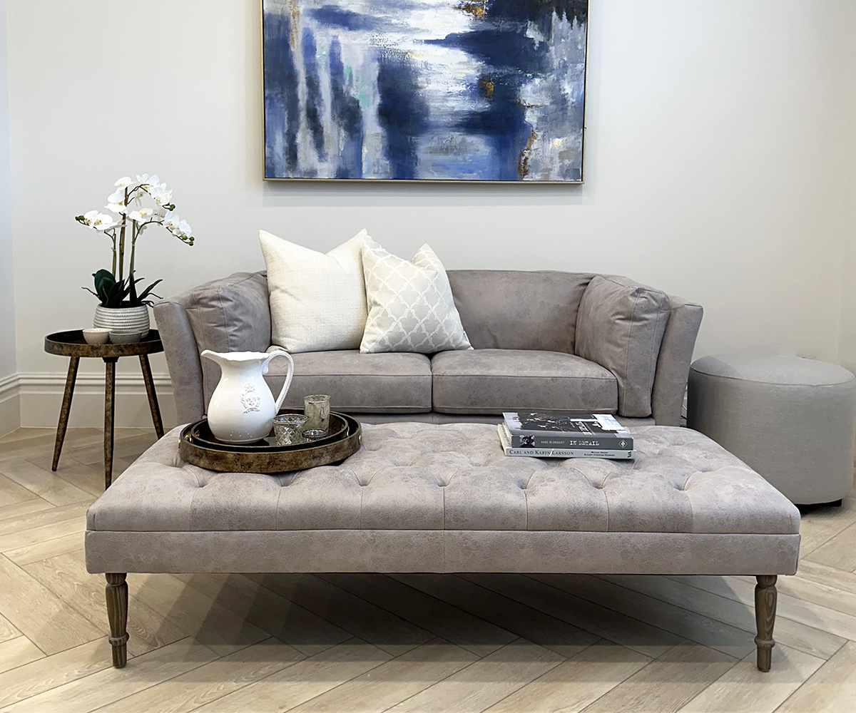 COLLECTION ONLY - Soho 2 Seater Sofa in Ash Grey Leather